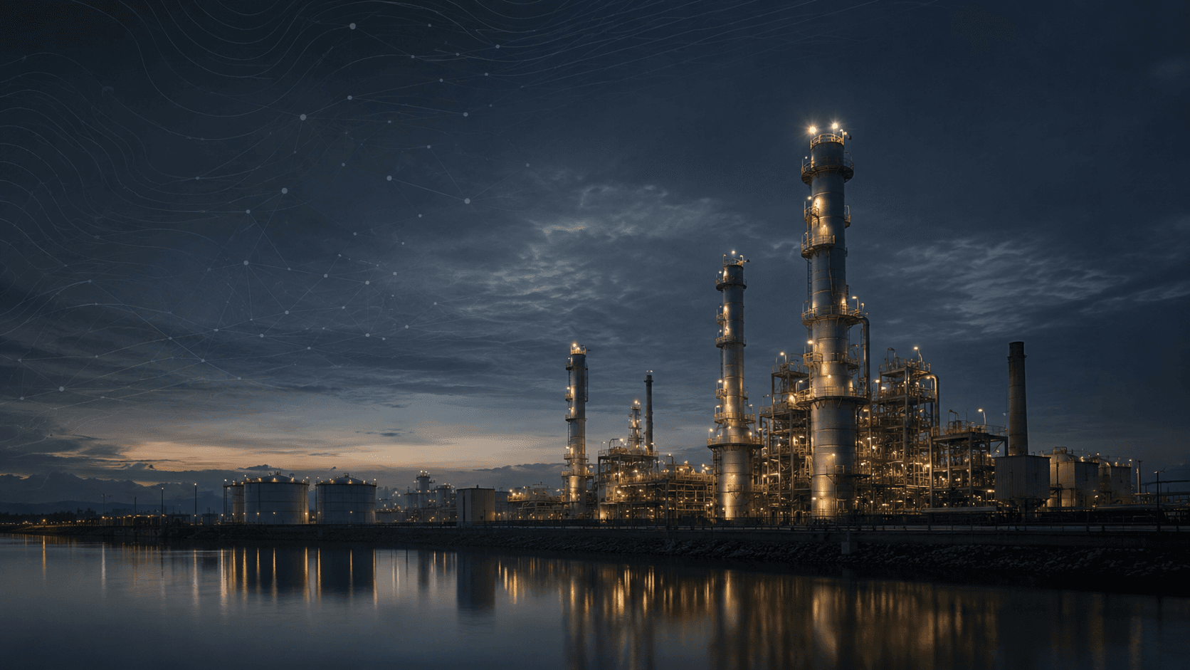 Gulf Coast processing facility at night